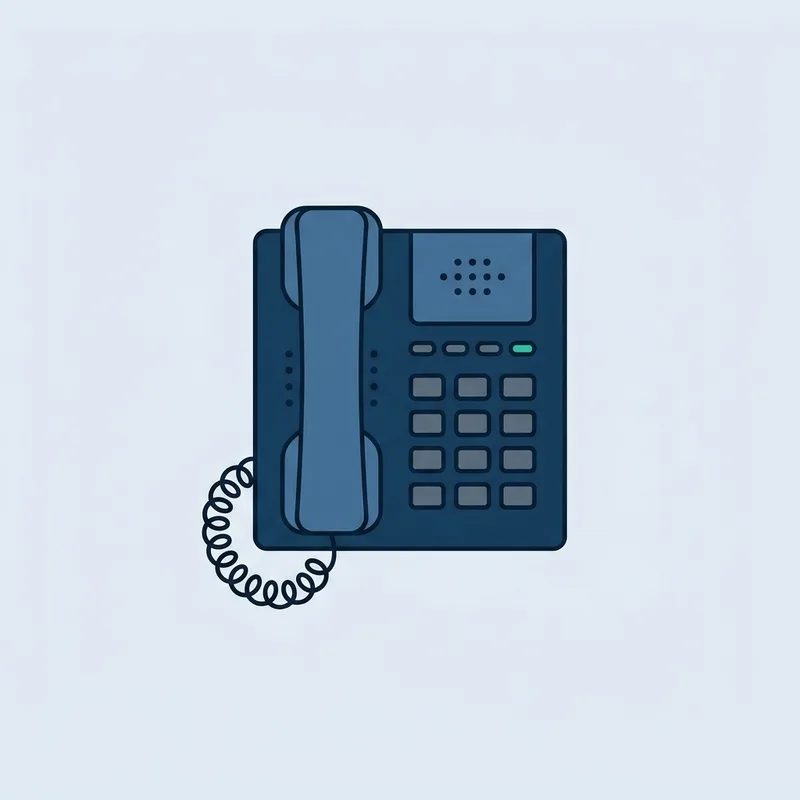 A single desk telephone handset resting on a plain flat surface, seen from directly above